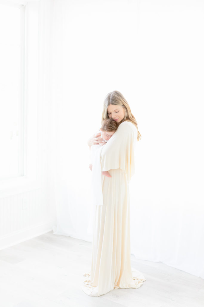 boston portrait photography with mom holding baby