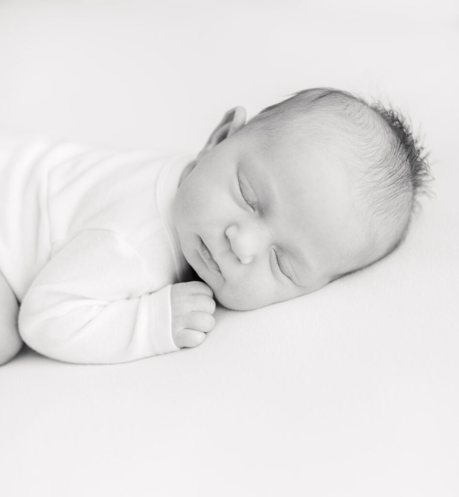 black and white baby photo of newborn