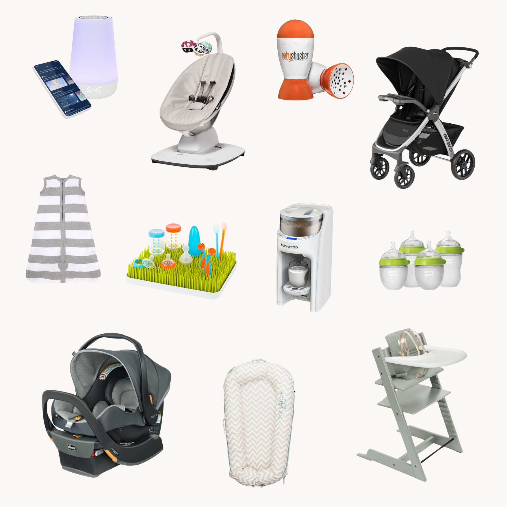 collage of popular baby items